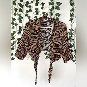 Wild Instinct Tan Tiger Print Crop Top